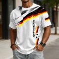 thumbnail image 2 of Soccer Cup 2026 Jersey for Men, Crew Neck Short Sleeve Deutschland Brushstroke Graphic Tee with Waffle Knit Texture - Moisture-Wicking Athletic Top for Match Day & Gym White XXXXL, 2 of 7