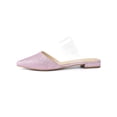 thumbnail image 7 of BLISSFUL STEP Women's Glitter Clear Strap Flat Mules Shoes Pink 7, 7 of 7