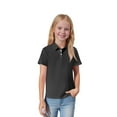thumbnail image 6 of Short Sleeve Polo Shirts Girls Kids Uniform Polo Shirt 3-14 Years, Dark Gray, 6 of 7