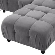 Modular Sectional Sofa, ONE PIX 93 L Shape Reversible Sofa, Modern Button Tufted Cloud Couches for Living Room, Apartment, Office, Gray