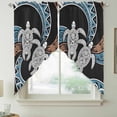 thumbnail image 2 of Polynesia Texture Swag Valances for Windows, Kitchen Curtains 36 Inch Length 2 Panels Set, Retro Traditional Tribe Turtle Abstract Short Curtains for Small Windows Rod Pocket Cafe Curtains 28"x36", 2 of 8