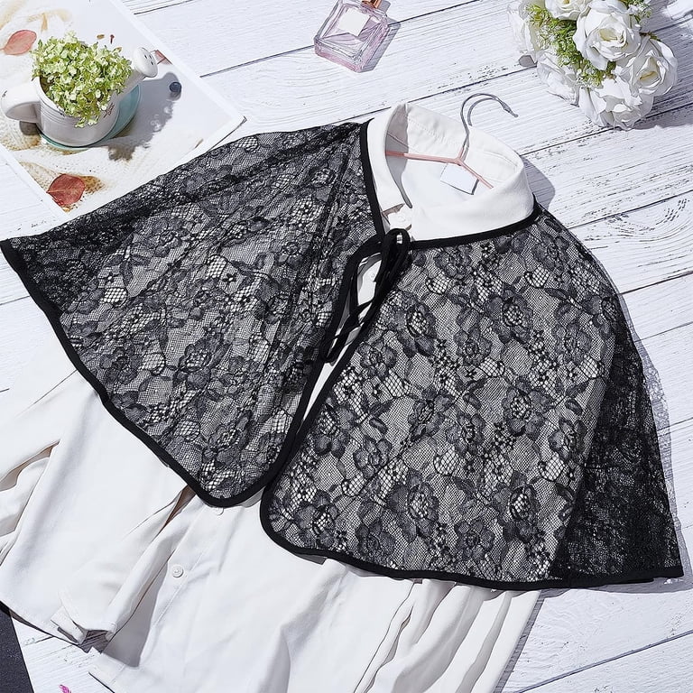 1pc Lace Wedding Shawl Wrap Black Women Evening Cape Bridal