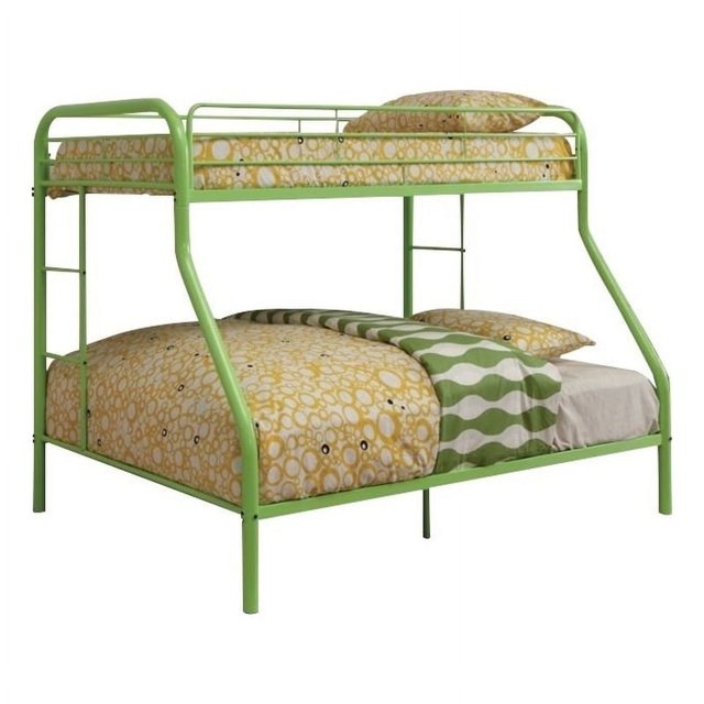 Roseberry Kids Contemporary Metal Twin over Full Bunk Bed in Green