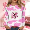 thumbnail image 2 of DORKASM Breast Cancer Shirts for Women Crew Neck Pink Ribbon Shirt Long Sleeve Hope Love Wings Trendy Breast Cancer Awareness Tee Gifts Soft Tops Multicolor M, 2 of 4