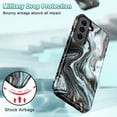 thumbnail image 5 of CASEFIV for Galaxy S21 Case,Fashion Marble Pattern 3 in 1 Heavy Duty Shockproof Full Body Rugged Protective Covers for Samsung Galaxy S21 5G 6.2 inch,Golden Sands/Black, 5 of 8