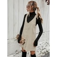 thumbnail image 6 of Sleeveless V-Neck Jumper Dress with Wide Straps and A-Line Fit, 6 of 6