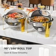 thumbnail image 5 of ROVSUN 6 Qt Stainless Steel Roll Top Chafing Dishes with Glass Window (2 Count), 5 of 9