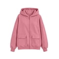 thumbnail image 4 of RMGVDSD Girls Zip Up Hoodies Solid Color Hooded Sweatshirt Jackets Pockets Fall Winter Loose Fit Casual Hoodie Coat for Children Versatile Fall Girl Clothes 11-12 Years, 4 of 4