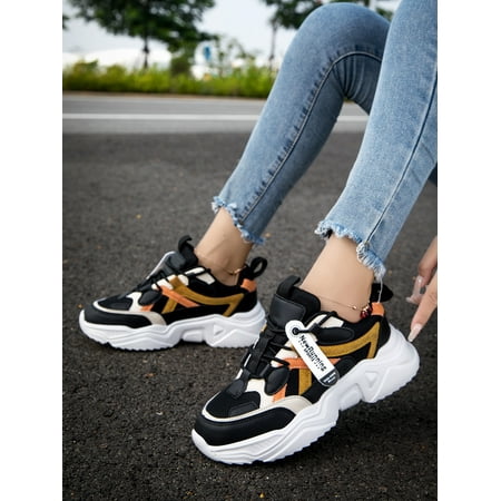 

Color Block Lace-up Front Chunky Sneakers Women‘s Footwear