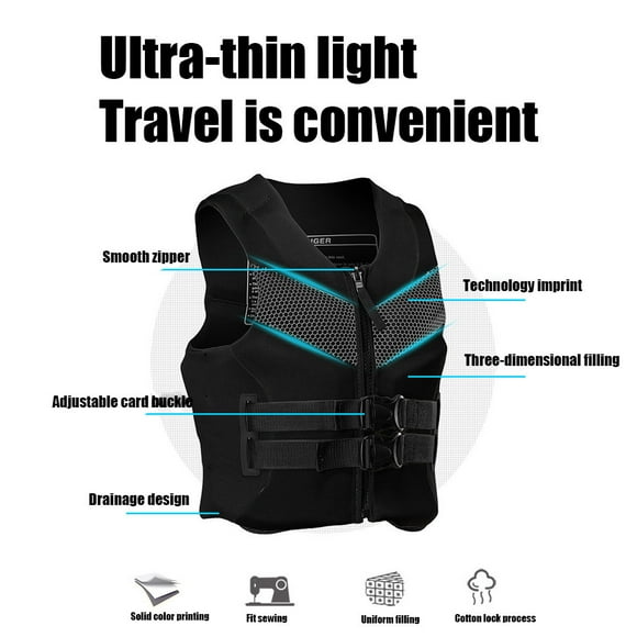 LLQkigsxse Adults Adjustable Life Jacket Aid Vest Kayak Buoyancy Fishing Boat Watersport Vest for Kayaking Kayak Youth Vest Buoy for Swimming Jacket with Pockets Lifeguard Float Prop Inflatable Vest