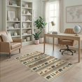 thumbnail image 2 of ODIKA 4'x6' Washable Area Rug Stain Resistant, Low Pile, Easy Care Boho Landscape Wilderness Forest Motif Border Vintage Woodland Cabin Flowing for Dorm Room, Small Living, 2 of 7
