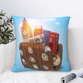 thumbnail image 6 of Rateoe Trip to London Pattern Throw Pillow Cover Premium Pillow Stuffer Sham Square for Decorative Cushion Bed Couch Sofa(Pillow insert not included), 6 of 8
