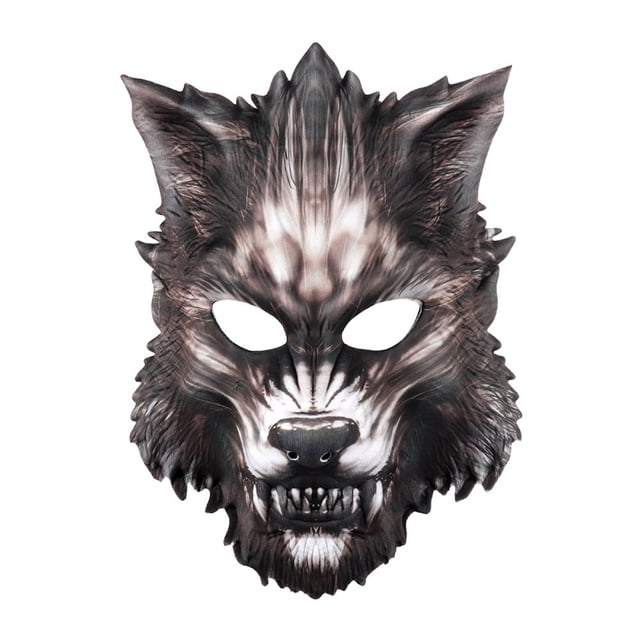 Máscara de cosplay con forma de lobo para Halloween, carnaval y pascua para adultos
