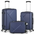 thumbnail image 1 of HIKOLAYAE Upright Luggage with 8-Wheel Spinner in Azure Blue, 3 Piece - TSA Compliant, 1 of 1