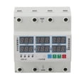 thumbnail image 1 of Voltímetro amperímetro trifásico de riel DIN con protección contra sobretensión, subtensión y sobrecorriente ajustable de 63 A CA 390-500 V, 1 of 14