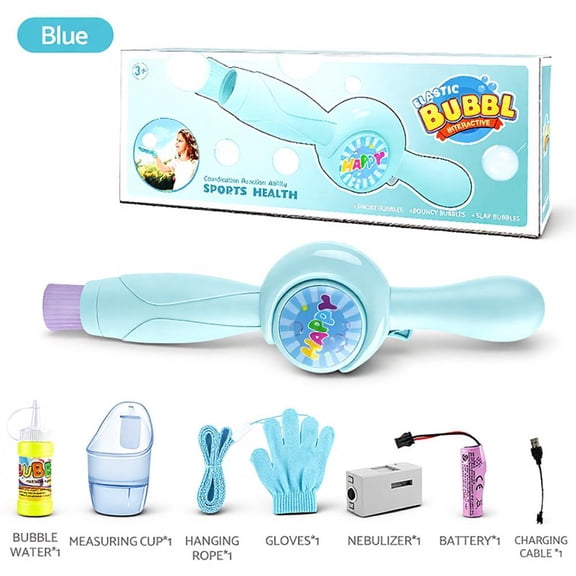 Magic Smoke Bubble Wand, Colorful Elastic Fog Bubble for Parties & Events, Rechargeable Interactive Bubble Maker with LED Lights for Indoor Outdoor Fun