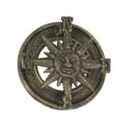thumbnail image 1 of Rustic Bronze Finish Cast Iron Nautical Compass Rose Front Door Knocker - Decorative Sun Face Design for Charming Home Entrance - 4.5 Inches in Diameter, 1 of 5
