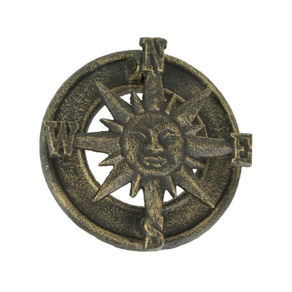 Zeckos Bronze Cast Iron Sun Nautical Compass Rose Door Home Knocker