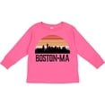 thumbnail image 3 of Inktastic Boston Massachusetts Skyline Sunset Boys or Girls Long Sleeve Toddler T-Shirt, 3 of 5