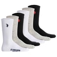 thumbnail image 1 of U.S. POLO ASSN. Calcetines de tenis para hombre, paquete de 6 - calcetines deportivos, logotipo, mezcla de algodón Blanco/negro/gris 39-42, 1 of 7