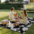 thumbnail image 4 of Black Floral Outdoor Rug 5x7 Ft - Reversible Patio Rug Outdoor Camping Rugs, Farmhouse Garden Flowers Botanical Washable Indoor Outdoor Area Rugs, Non-Slip Outdoor Carpet Runner for Deck/Porch, 4 of 8