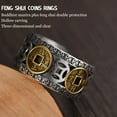 thumbnail image 6 of Feng Shui Coin Rings, 925 Sterling Silver Five Emperors Coins Lucky Wealth Money Ring with Mysterious Power, Chinese Tibetan Buddhist Jewelry, Religious Gifts for Men, 6 of 6