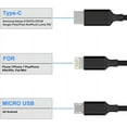 thumbnail image 4 of Cable de Carga USB Multi de 4,4 Pies 3A, Conector de Cable de Carga Rápida 3 en 1 con Adaptador de Puerto USB Dual/tipo C/Micro, Compatible con Tabletas Teléfono 12 11 Pro 8 7 6 Samsung Galaxy (10 Pies) Negro, 4 of 5