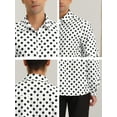 thumbnail image 6 of Unique Bargains Men's Polka Dots Print Dress Shirt Long Sleeves Casual Shirts S White, 6 of 6