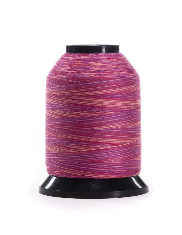 Quality Quilting Thread Variegated Colors Finesse Grapefruit 100% Polyester in Stackable Mini-Cone 
