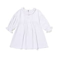 thumbnail image 1 of Verano primavera bebé niña vestido niñas pequeñas Fly manga sólido volantes sin mangas vestido de algodón de lino A-Line vestidos de fiesta 100 (2T) Gao Jinjia LED, 1 of 2