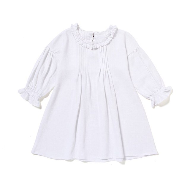 Verano primavera bebé niña vestido niñas pequeñas manga volante sólido volantes sin mangas vestido de algodón de lino A-Line vestidos de fiesta90 (18-24M) Gao Jinjia LED