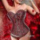 thumbnail image 5 of Latex Sexy Black Corset Top Gothic Steampunk Bustier 6xl Plus Size Women Mujer Corselet Overbust Waist Cincher Boned Corset 803, 5 of 5