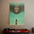 thumbnail image 5 of 1pc Surreal Underwater - themed Canvas Wall Art with a Woman's Upside - down Floating Head and Another Figure Standing Below, framed Decor room hanging Wall Picture Decor for Home Gifts, living room,, 5 of 6