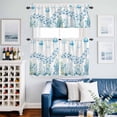 thumbnail image 2 of Jellyfish Kitchen Curtains Valances and Tiers Set of 3 Watercolor Ocean Blue Jellyfish Fish Seaweed Tier Curtains and Valance with Rod Pocket for Small Windows, 27.5"x24", 2 of 9
