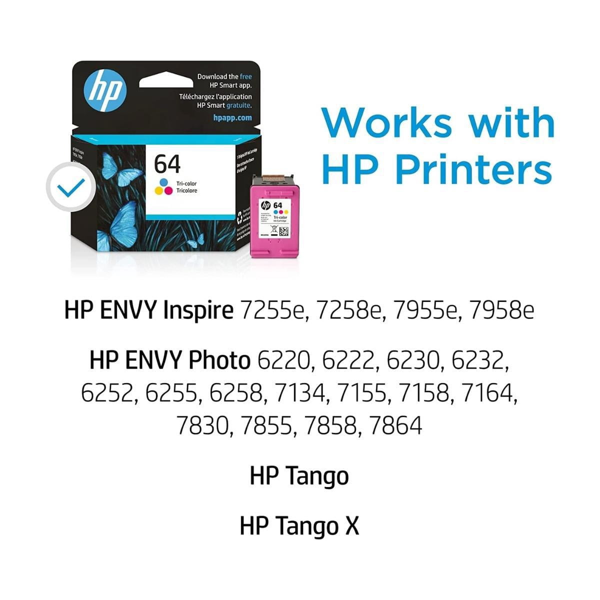 HP 64 Original 4-Color Ink Cartridge Bundle for Select ENVY Photo-Series Printers