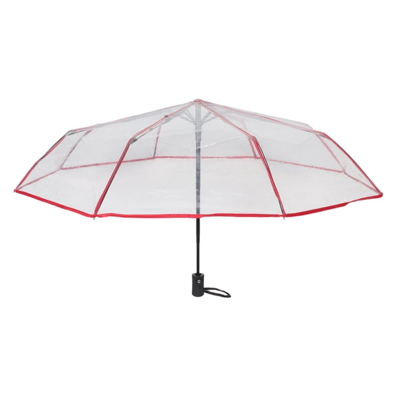 ELAYARD Red Transparent Folding Umbrella Automatic Portable for Home
