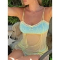 thumbnail image 5 of Women's Beach Cover Up Dress Sleeveless Sheer Mesh Lace Bikini Cover Up Cami Dress, 5 of 9