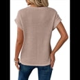 thumbnail image 3 of Camisetas para Mujer, Camisetas Lisas con Mangas Murciélago y Dobladillo Cruzado, Camisetas Casuales, Camisetas Ajustadas Modernas, Color Albaricoque L, 3 of 7