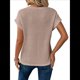 thumbnail image 3 of Camisetas para Mujer, con Mangas Murciélago Lisas y Dobladillo Cruzado, Informales, Ajustadas y A , Color Albaricoque XXL, 3 of 7