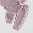 thumbnail image 3 of Splozh Newborn Baby Boy Clothes Fall Winter Outfit Long Sleeve Romper Pocket Pants 2 Piece Set Newborn Boy Clothes,Purple,0-3 Months, 3 of 5