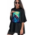 thumbnail image 3 of Plus Size Shirt for Women Black Tops for Women Short Sleeves Shirt for Women Turtle T Shirt Crewneck Shirt for Women XL, 3 of 5