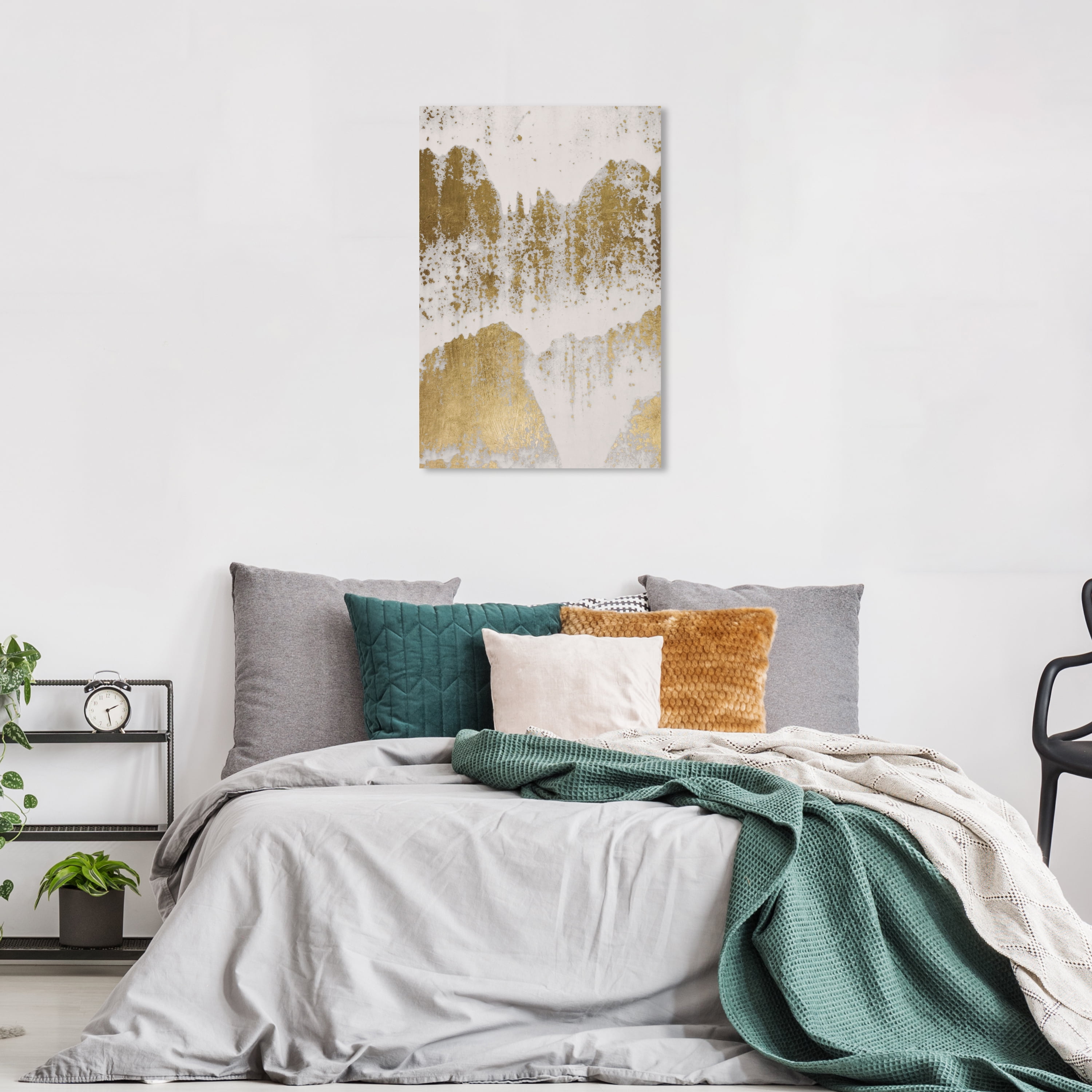 Golden Metal Rust Abstract Wall Art Print Gold 24x36