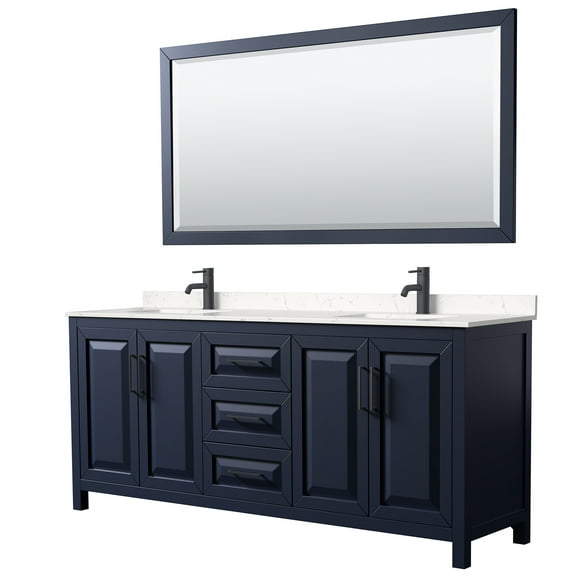 Wyndham Collection Wcv252580d-Vca-M70 Daria 80" Free Standing Double Basin Vanity Set -