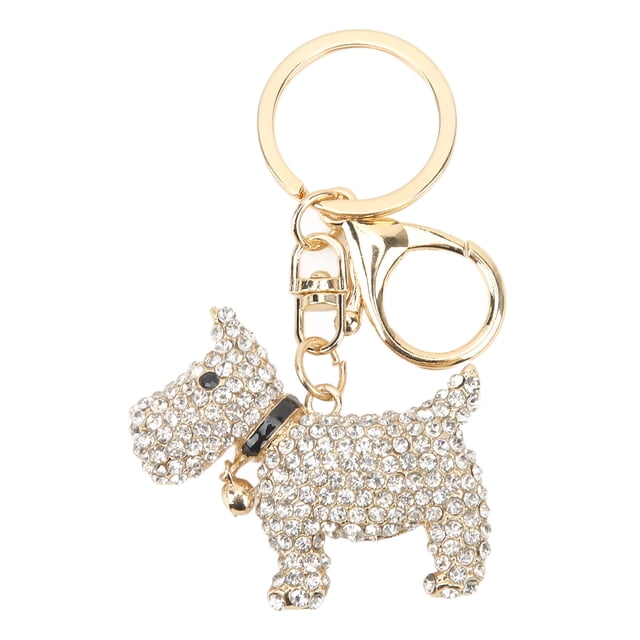 Metal Key Chain,Puppy Keychain Shiny Rhinestone Puppy Keychain Key Fob Quality You Can Trust