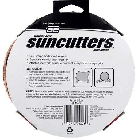 Auto Expressions Suncutters Side Shade Vintage Surf - 1 CT1.0 CT