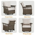 thumbnail image 4 of PARKWELL Outdoor Swivel Gliders Set of 2,Patio 360-Degree Swivel Rocker Lounge Chair with Cushion,Wicker Bistro Furniture Set,Beige, 4 of 8