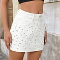 thumbnail image 5 of Tqcoqu Denim Jeans Mini Skirt for Women Low Rise Micro Skort 2026 Summer Y2k Skirts Trendy Skirt,White Women's S-XXL, 5 of 6