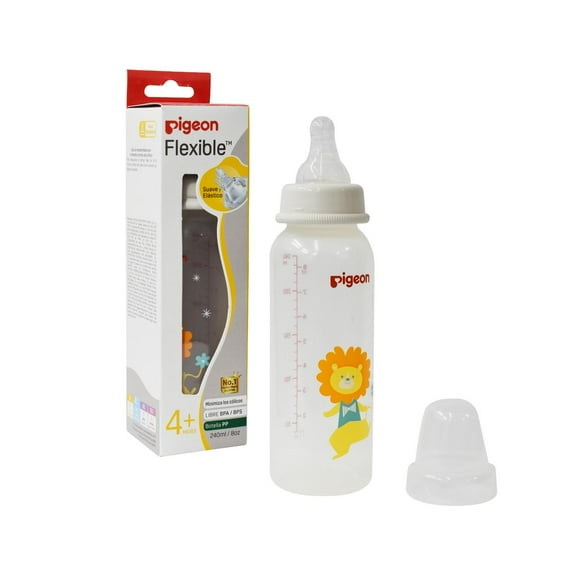 Biberón Pigeon Standard 240ml/8oz Diseño León Anticólicos multicolor