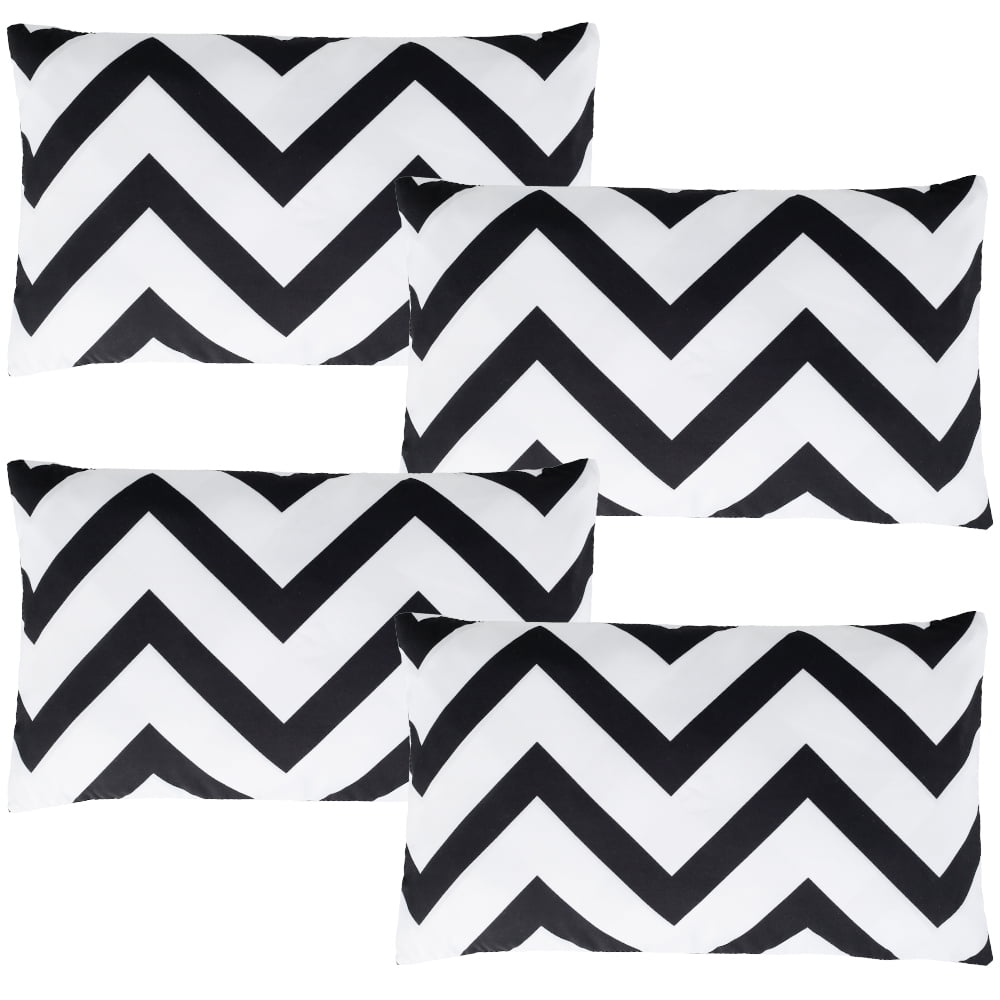 Black White Pillow Case Soft Wave Pattern Throw Decorative Pillowcases