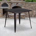 thumbnail image 3 of 31.75'' Square Black Metal Indoor-Outdoor Table, 3 of 3